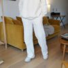 jogging sydney coloris blanc côtelé atelier 139 mode prêt-à-porter femme made in france